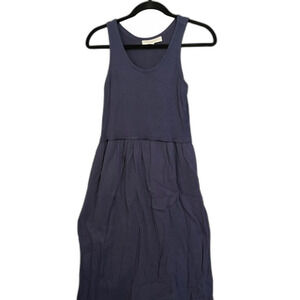 LOFT Women's Navy Textured Sleeveless Maxi Dress XS